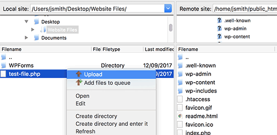 آپلود فایل در FTP