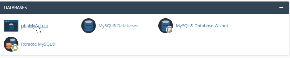 phpmyadmin در cpanel